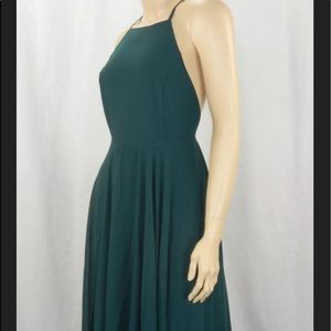 LULUS GREEN OPEN BACK MAXI GOWN / DRESS SMALL